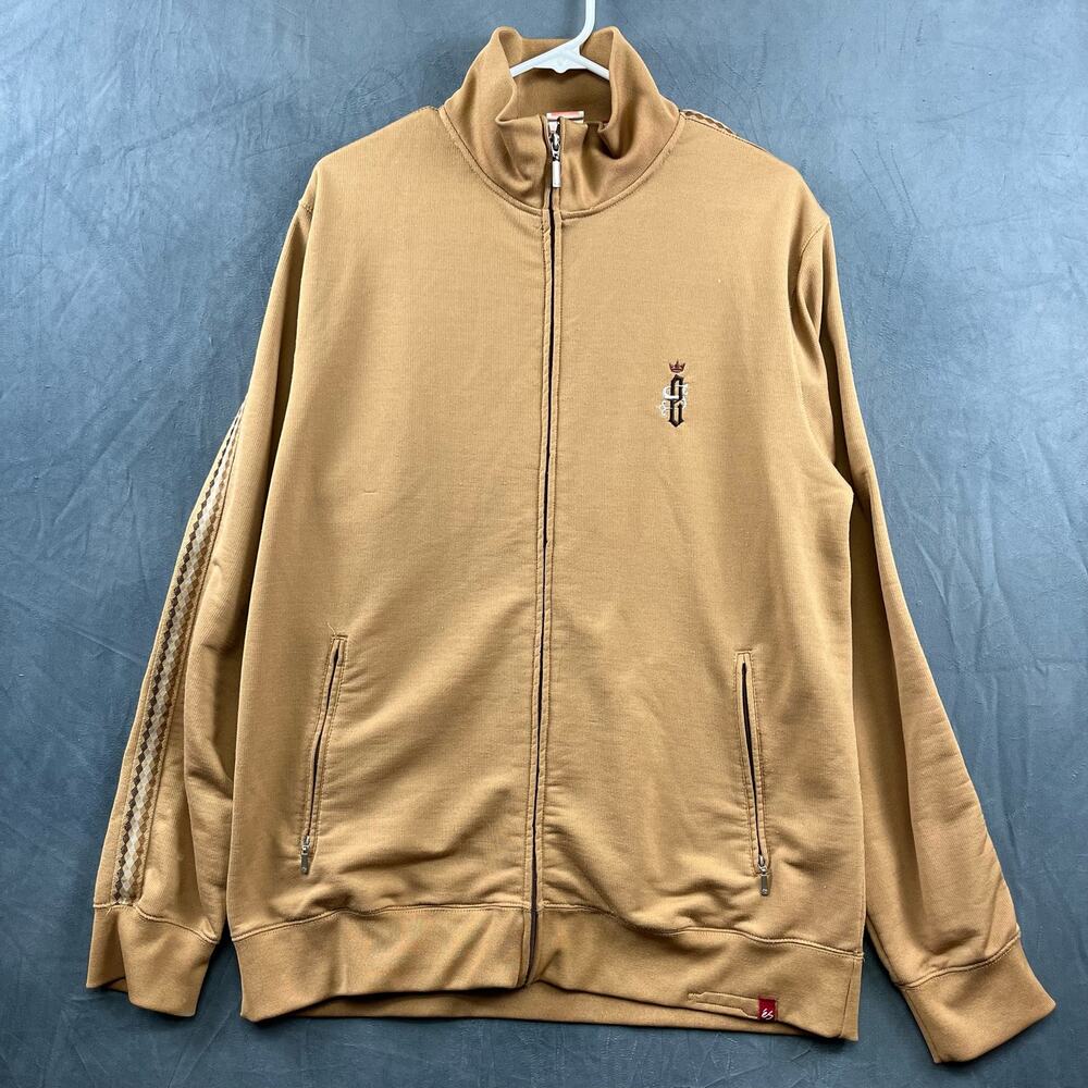 Vintage 90's es Brand Skateboarding Full Zip Jacket Mock Neck XL Argyle LL-07
